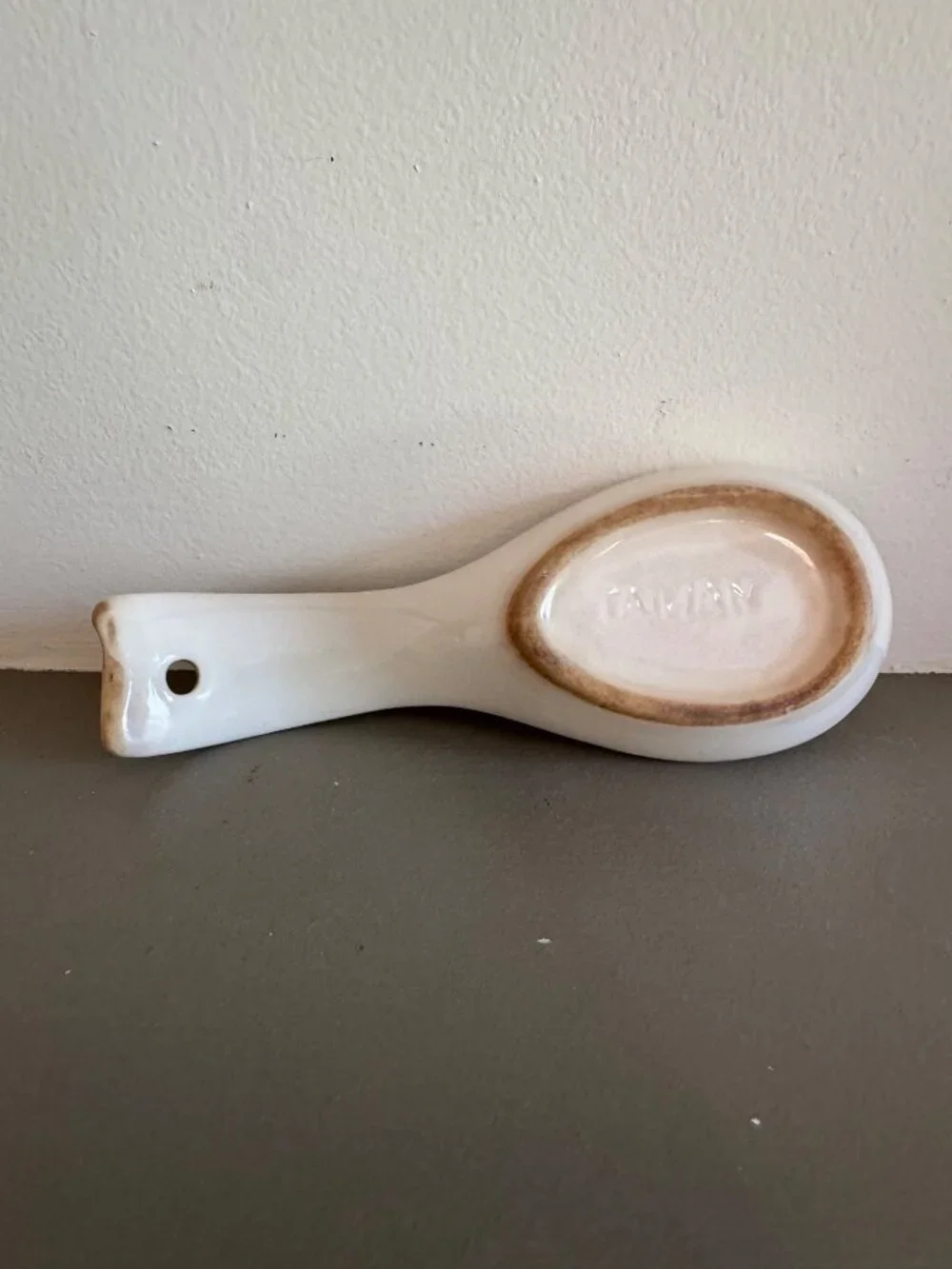Vintage Ceramic Butterfly Print Spoon Rest 6.5